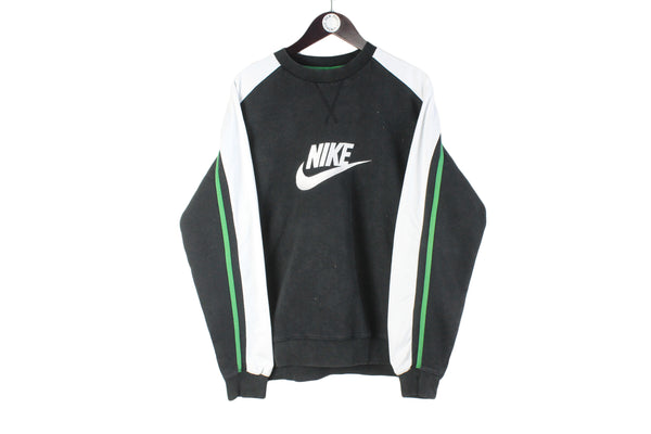 Vintage Nike Sweatshirt Large black big logo 90s retro crewneck sport jumper