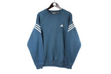 Vintage Adidas Sweatshirt blue small logo 90s retro style crewneck jumper