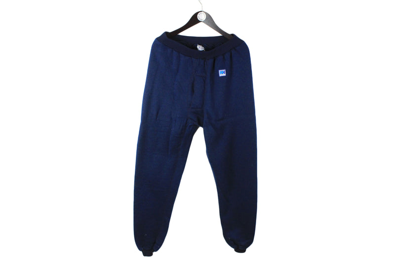 Vintage Helly Hansen Fleece Pants Large / XLarge navy blue 90's retro style outdoor sweatpants
