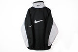 Vintage Nike Double Sided Jacket XLarge / XXLarge black white big logo swoosh 90s sport style rare puffer 