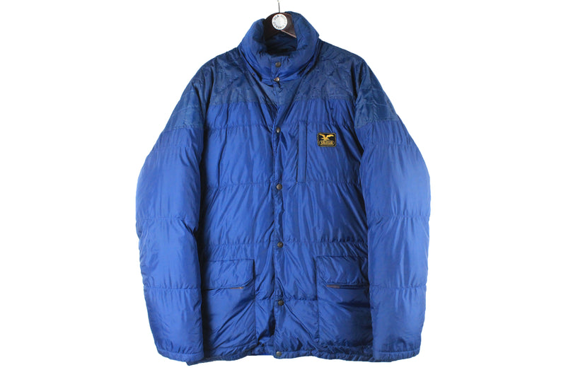 Vintage Salewa Puffer Jacket blue retro sport 80s 90s down jacket  small logo 