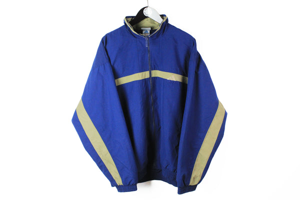 Vintage Adidas Tracksuit XXLarge navy blue big logo 90s retro style athletic windbreaker