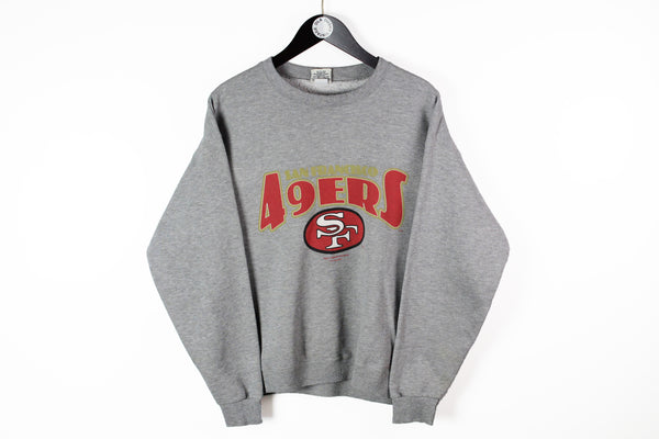 Vintage 49ers San Francisco Sweatshirt Medium gray big logo 90s sport NFL jumper