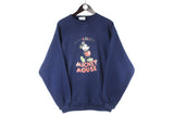 Vintage Mickey Mouse Sweatshirt disney big logo 90s retro crewneck navy blue cotton jumper