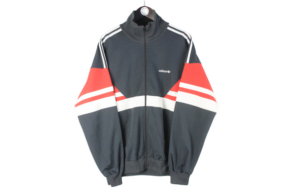 Vintage Adidas Track Jacket XLarge / XXLarge gray full zip oversize 90s retro classic made in West Germany windbreaker 