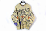 Vintage Carlo Colucci Sweater Large beige 80s made in West Germany jumper luxury
