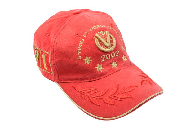 Vintage Ferrari Cap red big logo 2002 Michael Schumacher 00s Champion 5 times F1 World Grand Prix Formula 1 racing hat