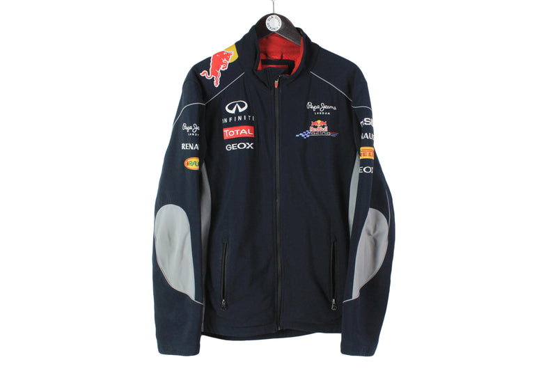 Red Bull Infinity Pepe Jeans Jacket XLarge men's full zip racing race coat 90's style big logo navy blue retro wear motor sport authentic athletic outfit