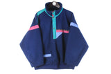 Vintage Eider PolarLite Fleece Small navy blue oversized 90s retro winter sweater pullover ski jumper