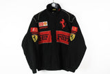 Vintage Ferrari Jacket Small black big logo 90s sport F1 Formula 1 Michael Schumacher sport racing jacket