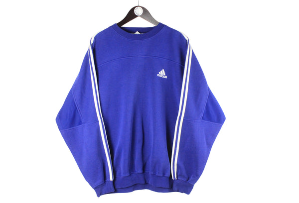 Vintage Adidas Sweatshirt navy blue small logo 90s authentic sport jumper crewneck retro 