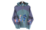 Vintage American Football Hoodie Small / Medium 1/4 zip big logo 90s 80s USA team sport style Let's Go! hooded jumper