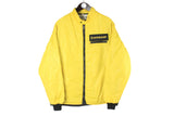 Vintage Dunlop Jacket yellow 90s retro racing sport style 80s windbreaker 