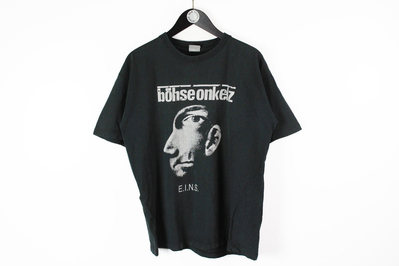 Vintage Bohse Onkelz EINS T-Shirt Large black 90s music rock Germany