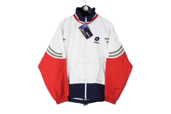 Vintage NWT Lotto Track Jacket Large size men's full zip sport wear multicolor running training 90's rare retro classic authentic athletic clothing 