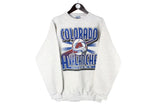 Vintage Colorado Avalanche Sweatshirt gray big logo NHL USA hockey 90s sport crewneck jumper big logo rare college league