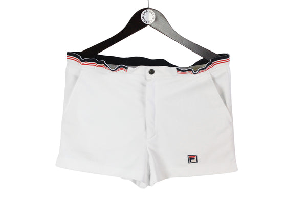 Vintage Fila Shorts Large size men's sport wear track outfit classic athletic style 90's fitness training retro authentic brand white tennis