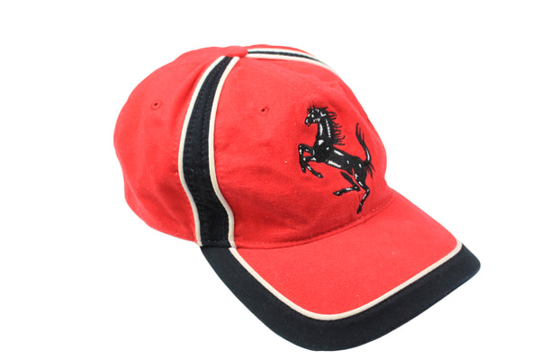 Vintage Ferrari Cap red 90s Michael Schumacher retro Formula 1 F1 hat big logo Italian auto sport