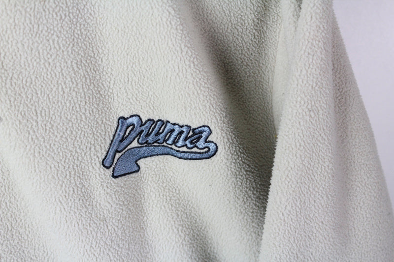 Vintage Puma Fleece Hoodie Full Zip Large