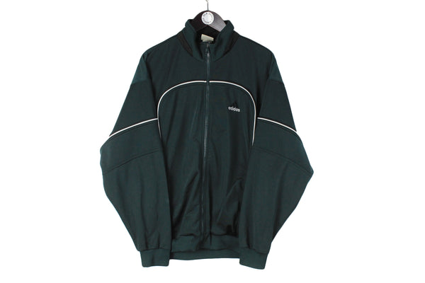 Vintage Adidas Track Jacket XLarge size men's retro black sport wear full zip windbreaker 90's 80's style authentic athletic training running outfit unisex oversize classic logo basic suit