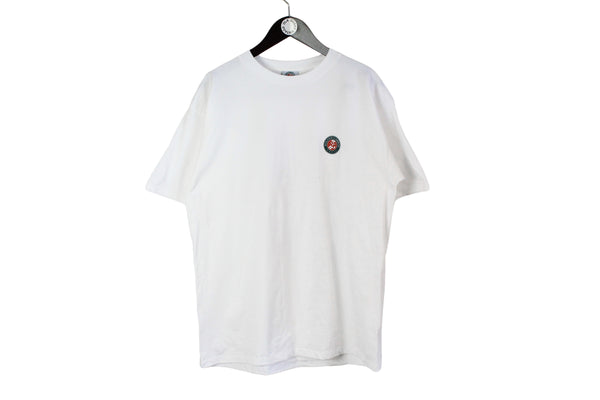 Vintage Roland Garros T-Shirt XLarge size men's tennis style white basic tee short sleeve retro wear classic sport top  1996