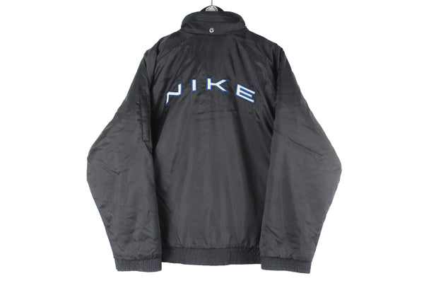 Vintage Nike Jacket black big logo 90s retro sport style windbreaker authentic USA 