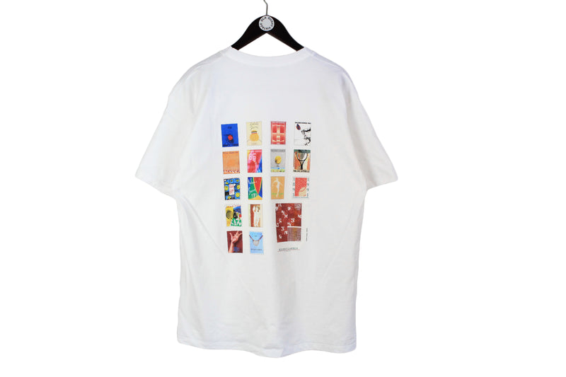 Vintage Roland Garros 1996 T-Shirt XLarge white big logo retro style cotton tee