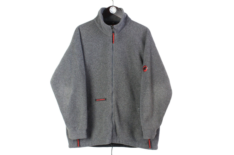 Vintage Mammut Fleece Medium size men's gray warm wear full zip winter jacket basic outdoor wear authentic style 90's 