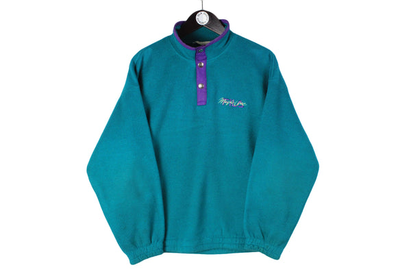 Vintage Fila Magic Line Fleece Small size men's retro rare 90's style outdoor wear blue snap button extreme sport winter warm sweatshirt long sleeve
