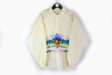 Vintage Marrow Wolf Run Sweatshirt Medium big logo 90s sport ski style arctic pattern dogs retro jumper