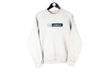 Vintage Adidas Sweatshirt Small big logo gray 90s retro crewneck sport style 00s