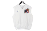 Vintage Adidas Vest XLarge size men's white basic sport wear big logo authentic athletic clothing tennis court Stefan Edberg collection
