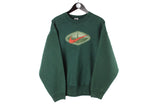 Vintage Nike Sweatshirt green cotton jumper 90s sport shirt swoosh big logo