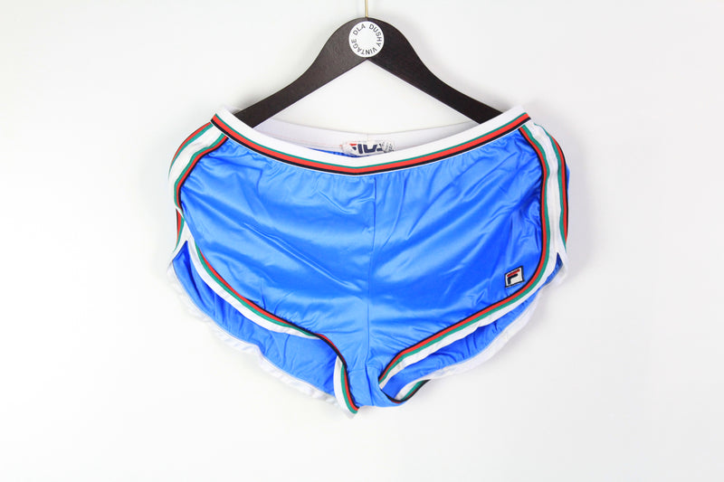 Vintage Fila Shorts Medium blue 90s sport running retro style Italy brand shorts