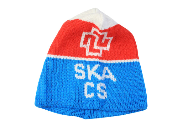 Vintage SKA CS Hat Suisse Credit Association red blue white winter ski style