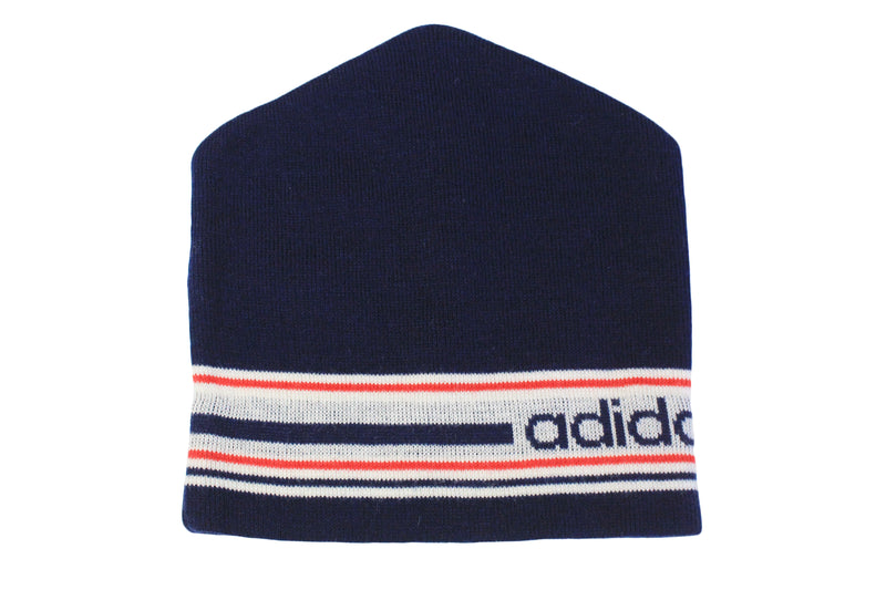 Vintage Adidas Hat made in West Germany blue white winter ski style