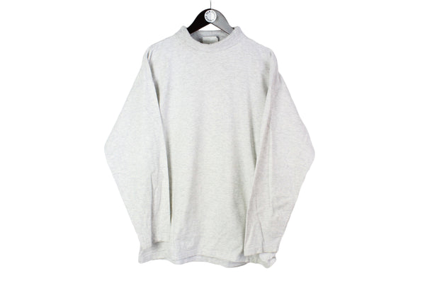 Vintage Adidas Turtleneck XLarge size men's oversize gray long sleeve pullover sport clothing 90's style basic classic shirt