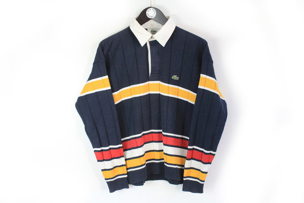 Vintage Lacoste Rugby Shirt Small blue 90s sport retro style France sweatshirt