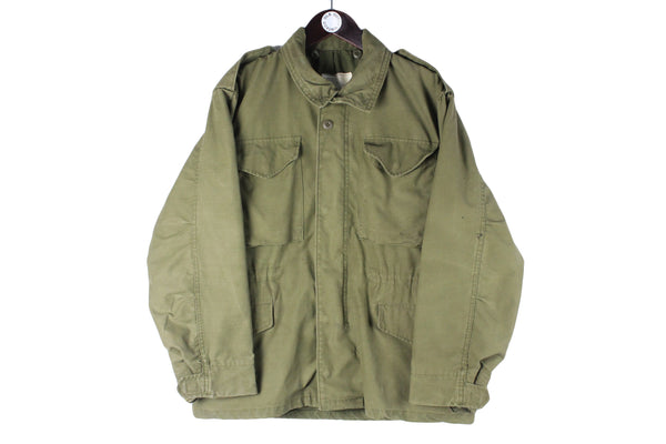 Vintage M65 Military Jacket Medium green khaki 1970s 70s army coat retro 80s streetwear