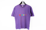 Vintage Reebok Bootleg Big Logo Small / Medium purple retro style multicolor 90s sport tee cotton