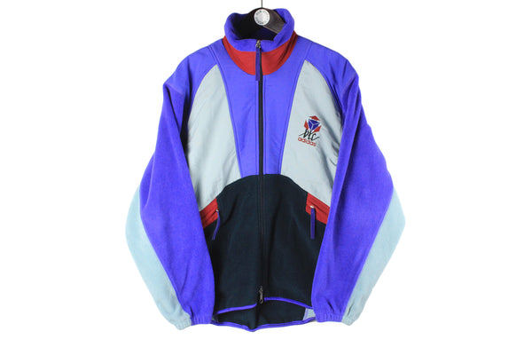 Vintage Adidas BTC Polartec Fleece Full Zip  blue outdoor 90s retro sport style jumper