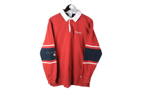 Vintage Reebok Rugby Shirt XLarge big logo 90's classic shirt sport style collared sweatshirt