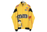 Vintage M&M's Ford NASCAR Rally Jacket XLarge size men's full zip bright yellow acid big logo coat racing style wear race motor ford windbreaker USA 90's brand