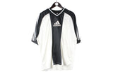 Vintage Adidas T-Shirt XLarge black white big logo jersey football shirt 90s retro sport shirt