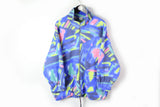 Vintage Fleece Full Zip Women's XLarge crazy pattern 90s ski sweater