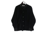 Vintage Sonia Rykiel Cardigan Women's Large size 90's style blouse black soft shirt button up retro wear basic classic outfit luxury 