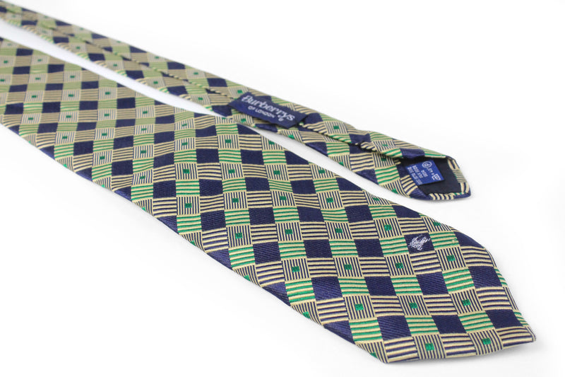 Vintage Burberrys Tie retro luxury 90s authentic rare silk accessories for men's multicolor