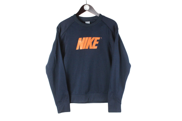 Vintage Nike Sweatshirt navy blue big logo 90s retro cotton jumper sport USA jumper