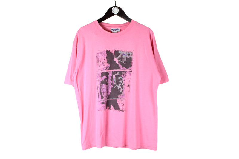 Vintage Reebok T-Shirt Large / XLarge pink oversized 90s retro cotton tee sport shirt