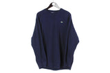 Vintage Lacoste Sweatshirt XLarge size men's oversize navy blue pullover 90's style long sleeve jumper retro crew neck classic basic sport athentic athletic wear